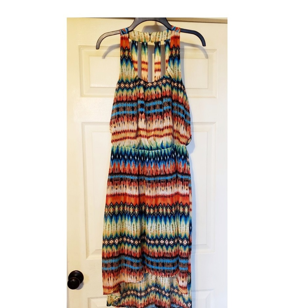 Southwest striped high low dress